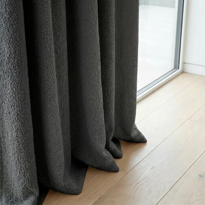 Gordijnen Bouclé - Haken - Antraciet - Image 4