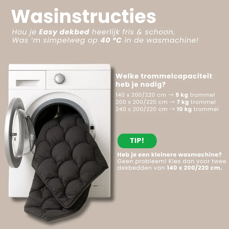 Lazy Dekbed Zonder Overtrek - Double Face - Zwart/Antraciet - Image 4